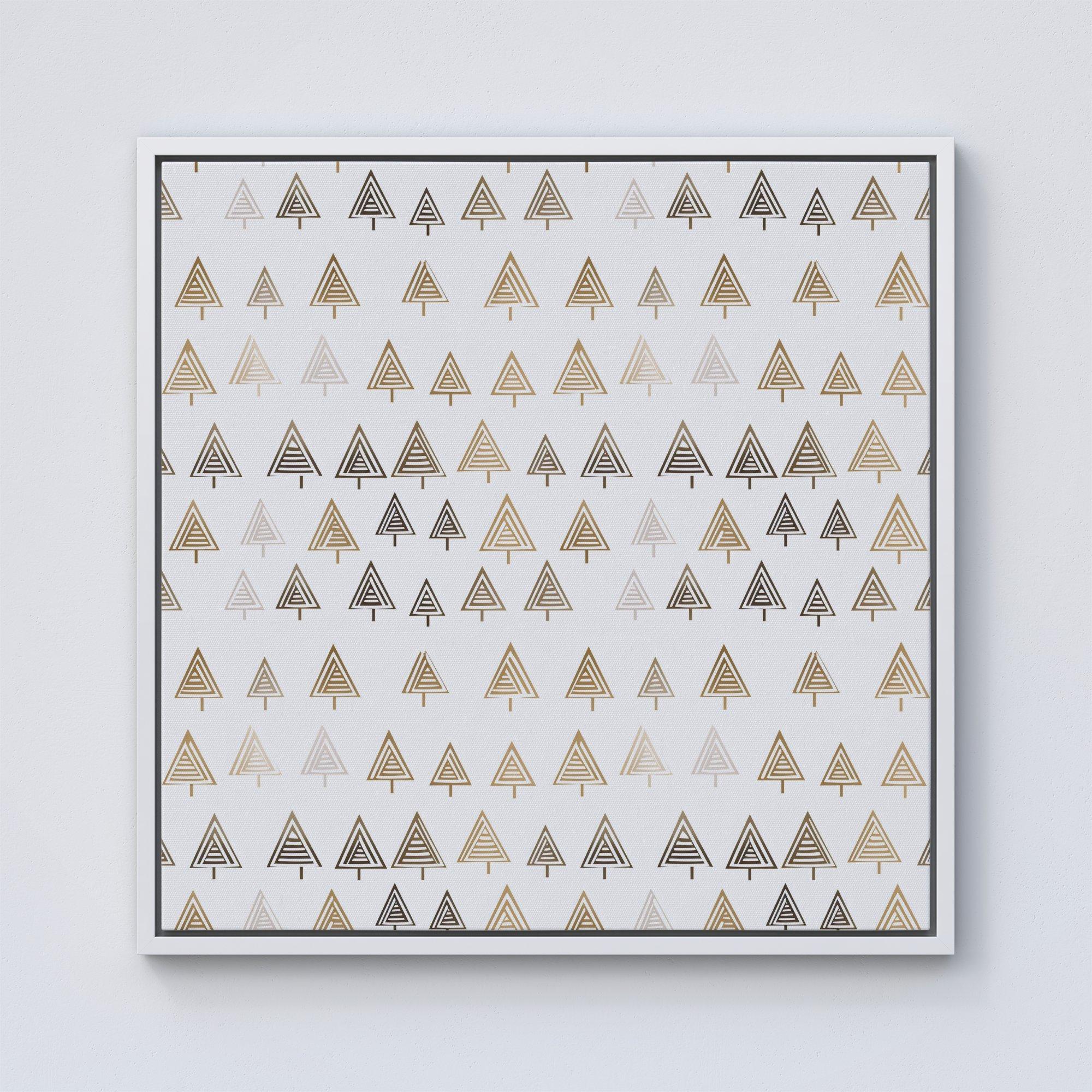 Geometric Christmas Tree Pattern Framed Canvas